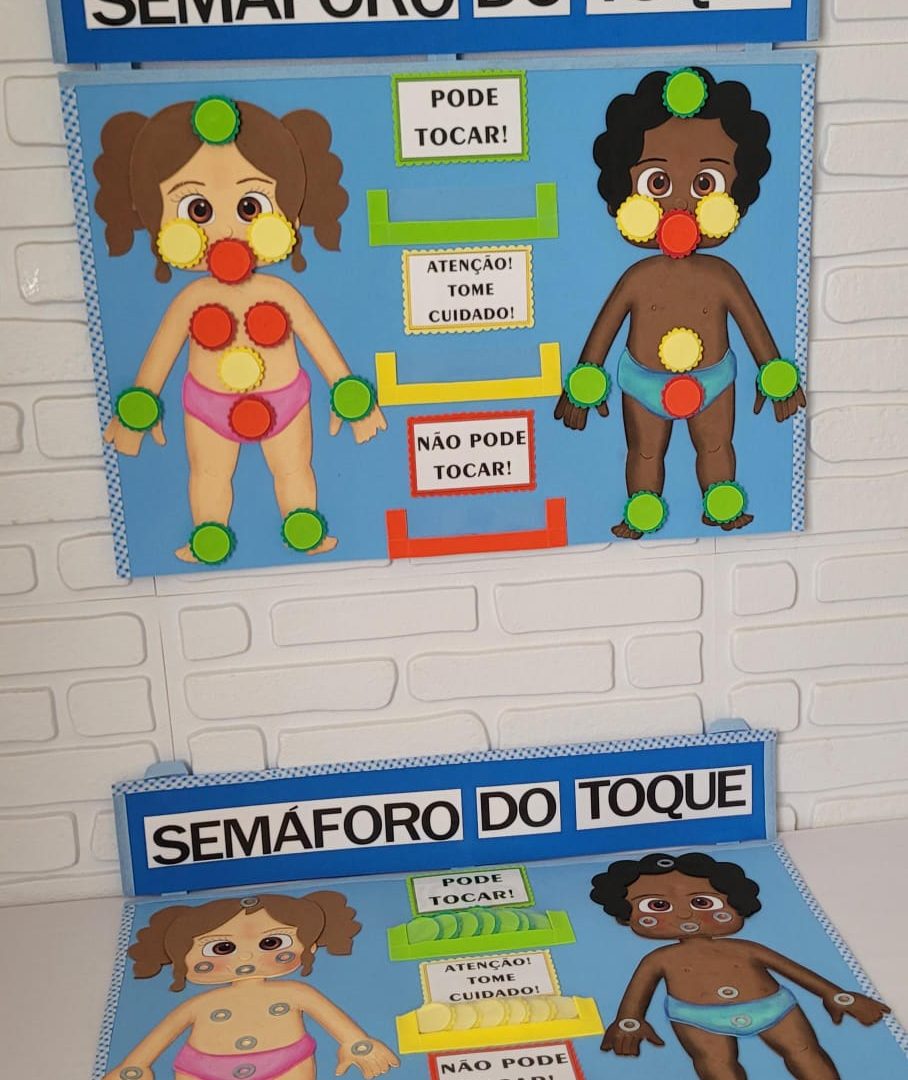 Semáforo do toque para prevenção ao abuso e exploração infantil